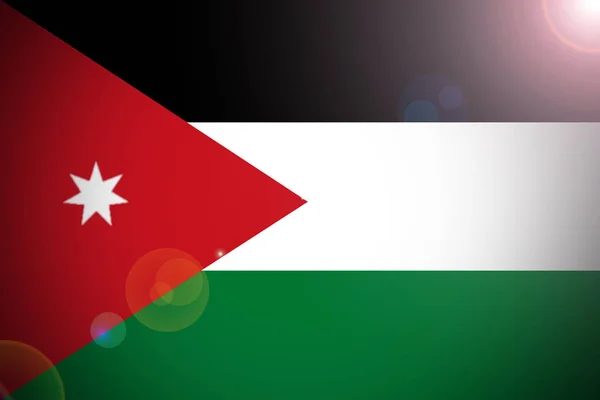 Jordánsko státní vlajka ilustrace symbolu. — Stock fotografie