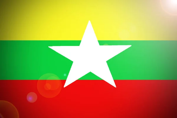 Myanmar Nationalflagge 3d Illustration Symbol, Burma — Stockfoto