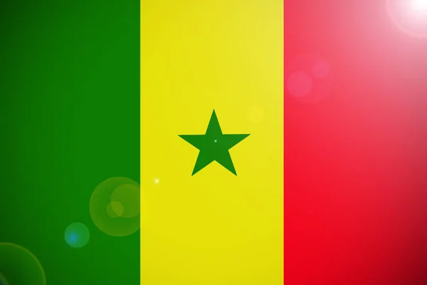 Senegalesische Nationalflagge 3d Abbildung Symbol. — Stockfoto