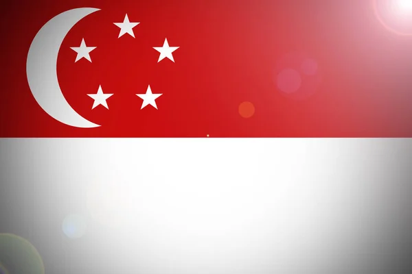 Bandeira nacional de Singapura Símbolo de ilustração 3D — Fotografia de Stock