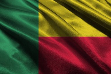 Benin ulusal bayrak 3d çizim simgesi.