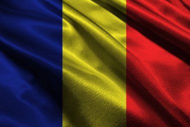 Çad ulusal bayrak 3d çizim simgesi.