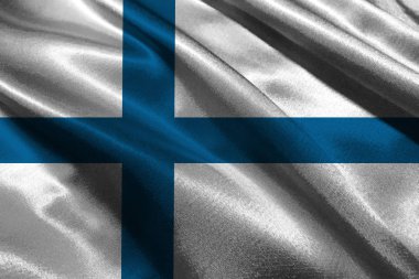 Finlandiya bayrağı, Finlandiya ulusal bayrak 3d çizim simgesi.