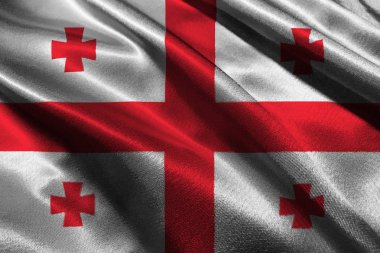 Georgia bayrak, 3d Georgia ulusal bayrak 3d çizim simgesi.