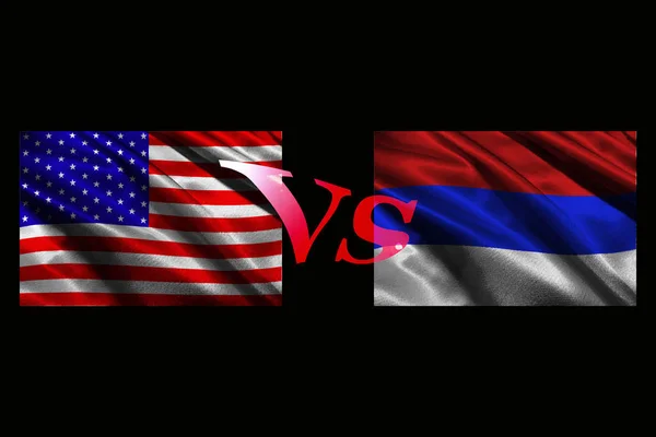 EE.UU. VS Rusia tranquilidad después de la guerra psicológica 3D —  Fotos de Stock