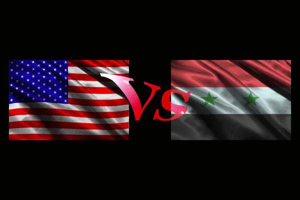 EE.UU. VS Siria psicología guerra 3D símbolo de la ilustración — Foto de Stock