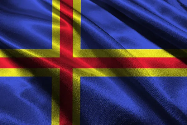 Aland státní vlajka 3d ilustrace symbol. — Stock fotografie