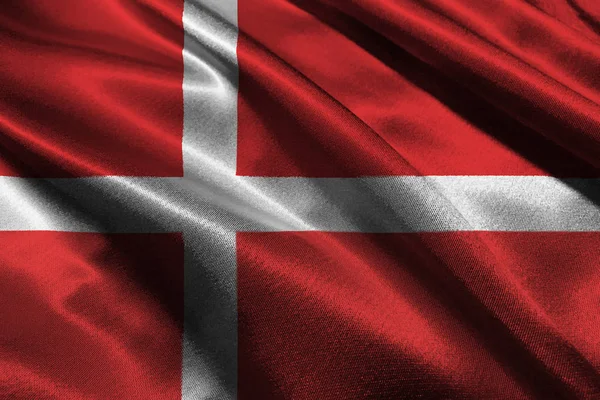 덴마크 국기 3d 그림 기호. — 스톡 사진