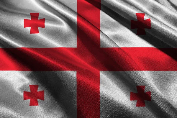 Georgia bayrak, 3d Georgia ulusal bayrak 3d çizim simgesi.