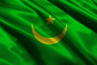 Moritanya ulusal bayrak 3d çizim simgesi.