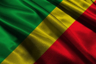 Cumhuriyeti Kongo bayrak, Kongo Cumhuriyeti ulusal bayrak 3d çizim simgesi