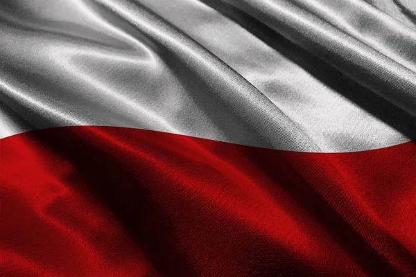 Símbolo de ilustração 3D da bandeira nacional da Polónia. Bandeira Polónia — Fotografia de Stock
