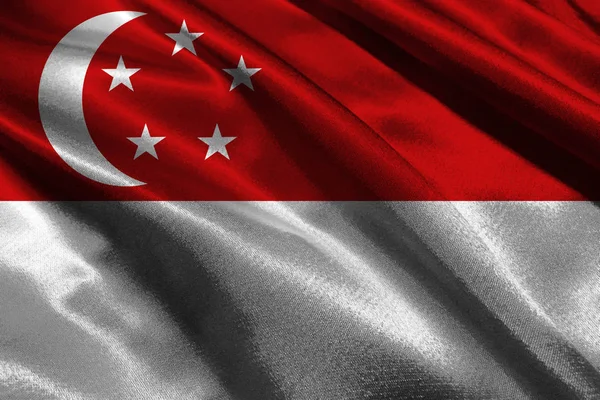 Bandeira de Singapura, bandeira nacional de Singapura 3D Símbolo de ilustração 3D — Fotografia de Stock