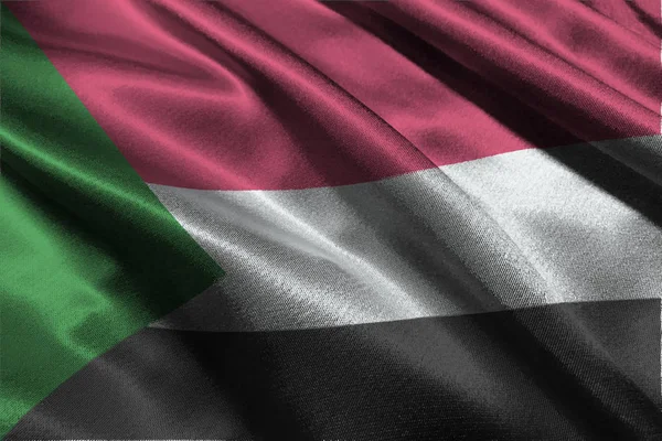 苏丹的旗帜、 苏丹国旗 3d 图符号 — 图库照片