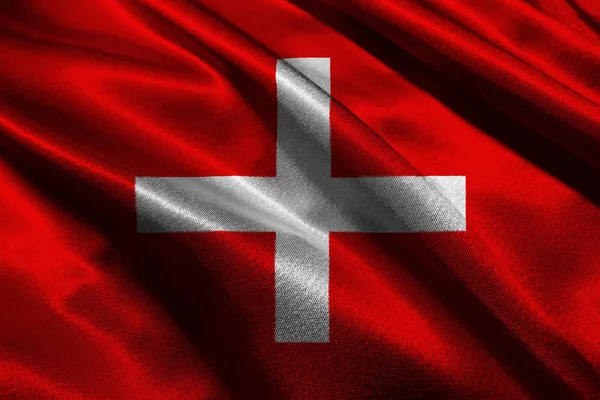 Schweizer Nationalflagge 3d Abbildung Symbol — Stockfoto