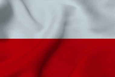 Polonya ulusal bayrak 3d çizim sembolü. Polonya bayrağı