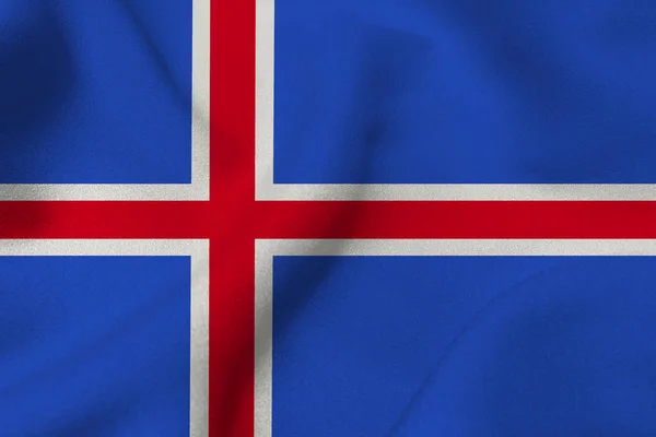 İzlanda bayrağı ulusal bayrak 3d çizim simgesi. — Stok fotoğraf