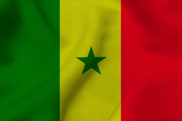 Senegals flagga 3d illustration symbol. Senegals flagga — Stockfoto