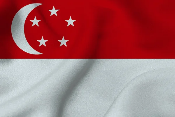 Bandeira de Singapura, bandeira nacional de Singapura 3D Símbolo de ilustração 3D — Fotografia de Stock