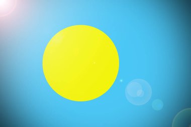 Palau bayrak, Palau ulusal bayrak 3d çizim simgesi
