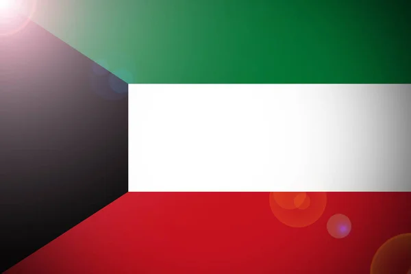 Kuwait bandiera, Kuwait bandiera nazionale 3D simbolo illustrazione — Foto Stock