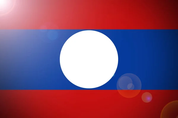 Bandeira do Laos, bandeira nacional do Laos Símbolo de ilustração 3D — Fotografia de Stock