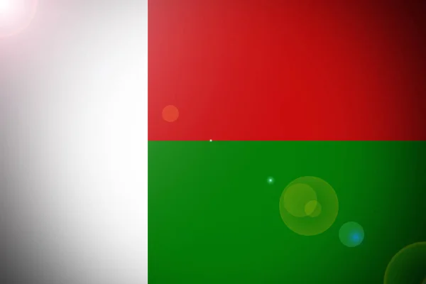 Madagaskar vlag 3d illustratie symbool, originele en eenvoudig vlag van Madagaskar — Stockfoto