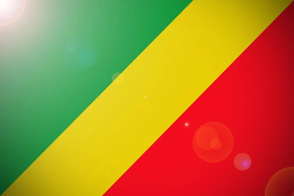Republiken Kongo flaggan, Kongo flagga 3d illustration symbol — Stockfoto