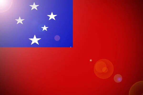 Vlag van Samoa, onafhankelijke staat Samoa vlag 3d illustratie symbool — Stockfoto