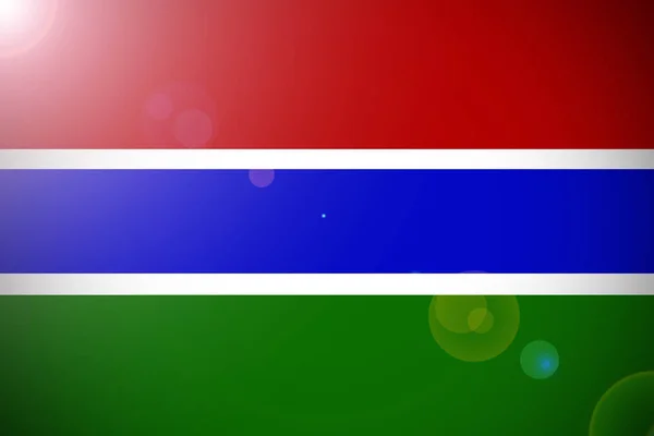 Gambie státní vlajka 3d ilustrace symbol. — Stock fotografie