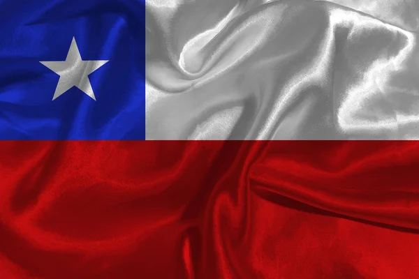 Bandera de Chile, Bandera nacional de Chile Símbolo de ilustración 3D . —  Fotos de Stock