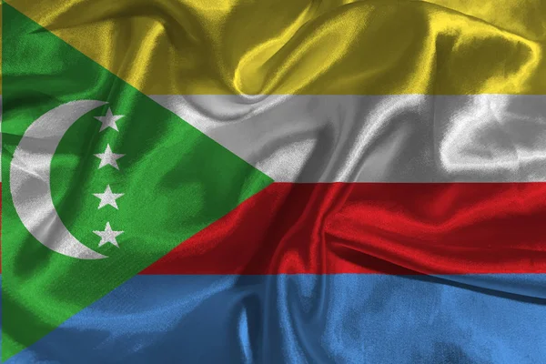 Bandiera delle Comore, Bandiera nazionale delle Comore 3D Simbolo illustrazione 3D . — Foto Stock