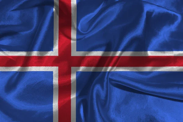 Island státní vlajka 3d ilustrace vlaječkou. — Stock fotografie