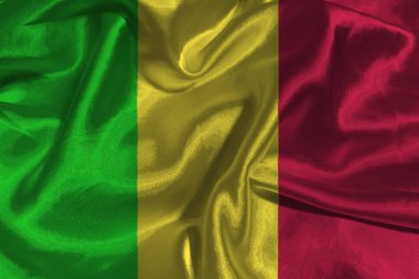 Mali ulusal bayrak 3d çizim sembolü. Mali bayrağı.