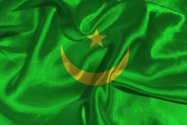 Moritanya ulusal bayrak 3d çizim sembolü. Moritanya bayrak