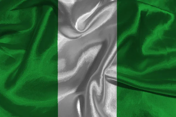 Nijerya bayrak, Nijerya ulusal bayrak 3d çizim simgesi — Stok fotoğraf