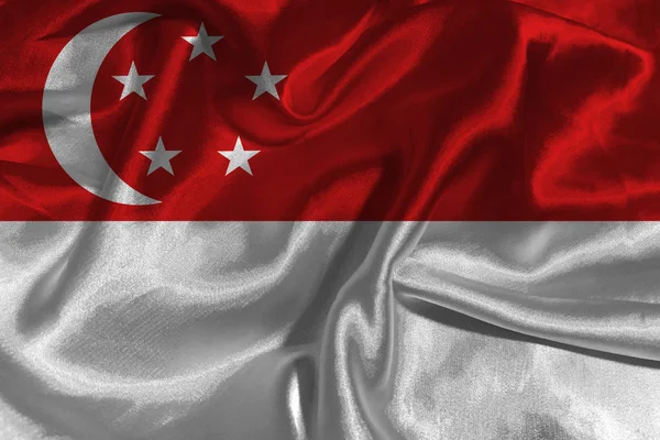 Bandera de Singapur, bandera nacional de Singapur 3D símbolo de la ilustración 3D —  Fotos de Stock