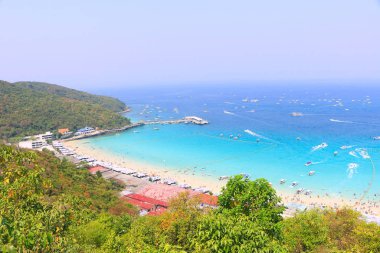 Koh Larne Adası-Pattaya Tayland deniz manzara 