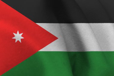 Jordan bayrak 3d çizim simgesi.