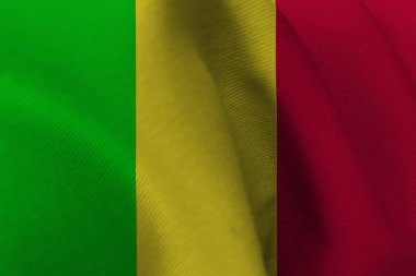 Mali ulusal bayrak 3d çizim sembolü. Mali bayrağı.