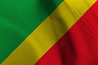 Kongo Cumhuriyeti ulusal bayrak 3d çizim simgesi