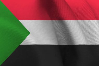 Sudan ulusal bayrak 3d çizim simgesi