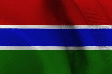 Gambiya ulusal bayrak 3d çizim simgesi.