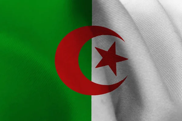 Drapeau Algérie illustration 3D symbole bicolore vertical . — Photo