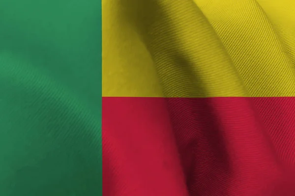 Benin zászlaja 3D-s illusztráció szimbólum. — Stock Fotó