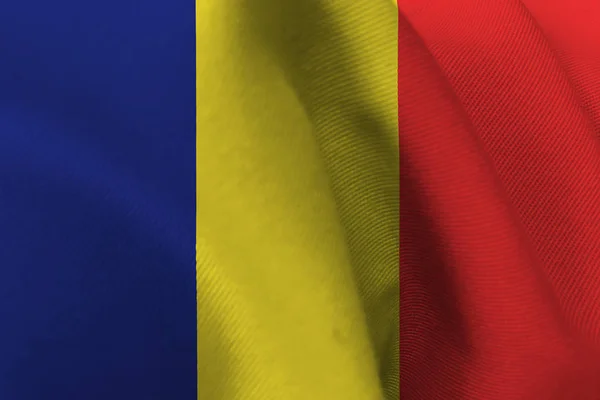 Simbol ilustrasi 3D bendera nasional Chad . — Stok Foto