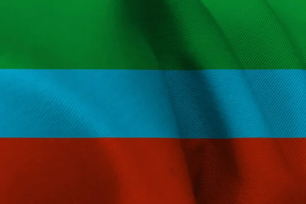 Daghestan steag republică simbol ilustrare 3D. Daghestan steag . — Fotografie, imagine de stoc