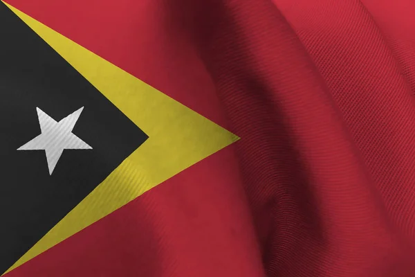 Östtimors flagga, 3d Östtimor flagga 3d illustration symbol — Stockfoto
