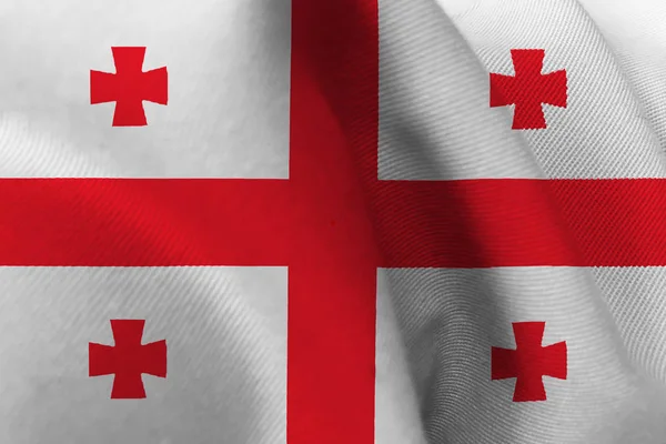 Geórgia bandeira nacional símbolo ilustração 3D . — Fotografia de Stock