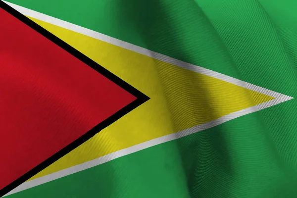 Bandeira nacional da República Cooperativa da Guiana Símbolo de ilustração 3D . — Fotografia de Stock